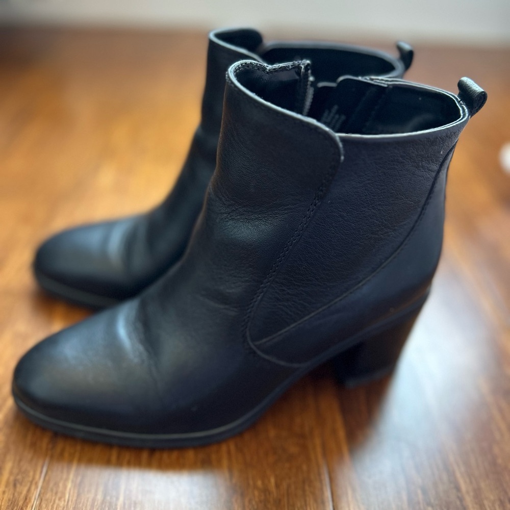 Black Leather Ankle Boots